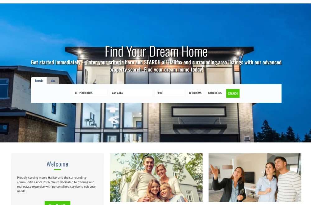 Screenshot of Plumbline Realty Inc. website